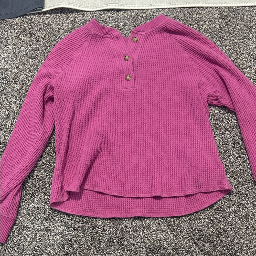 Women's Pink Waffle Knit Top